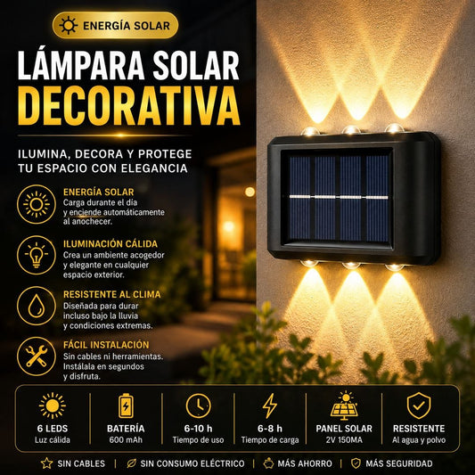 Lámpara Solar Decorativa 6 Leds