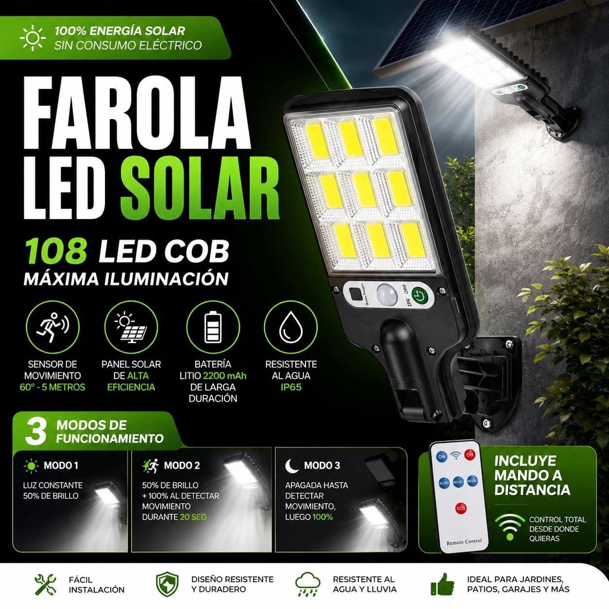 Farola solar | Ilumina Tus Exteriores | Sin Gastar Electricidad