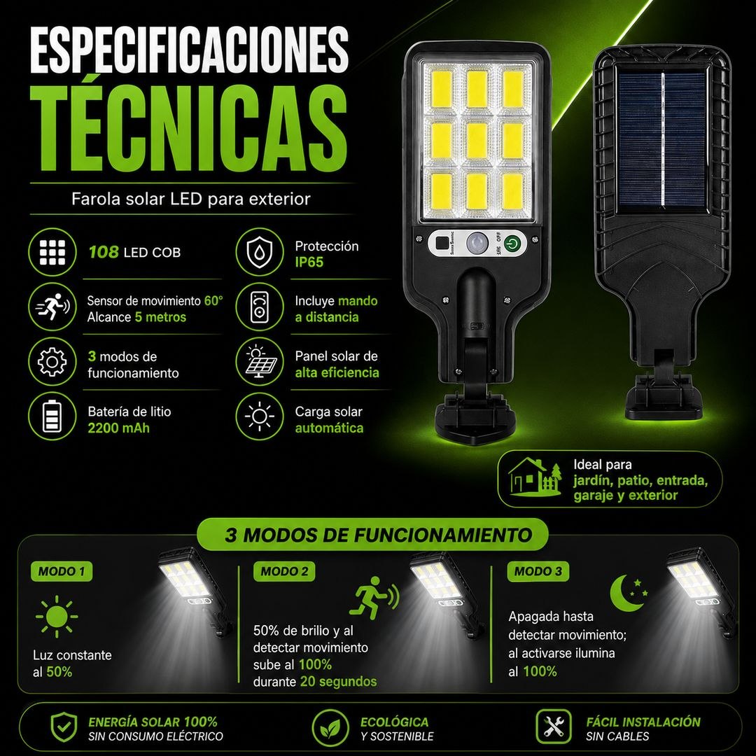 Farola solar | Ilumina Tus Exteriores | Sin Gastar Electricidad